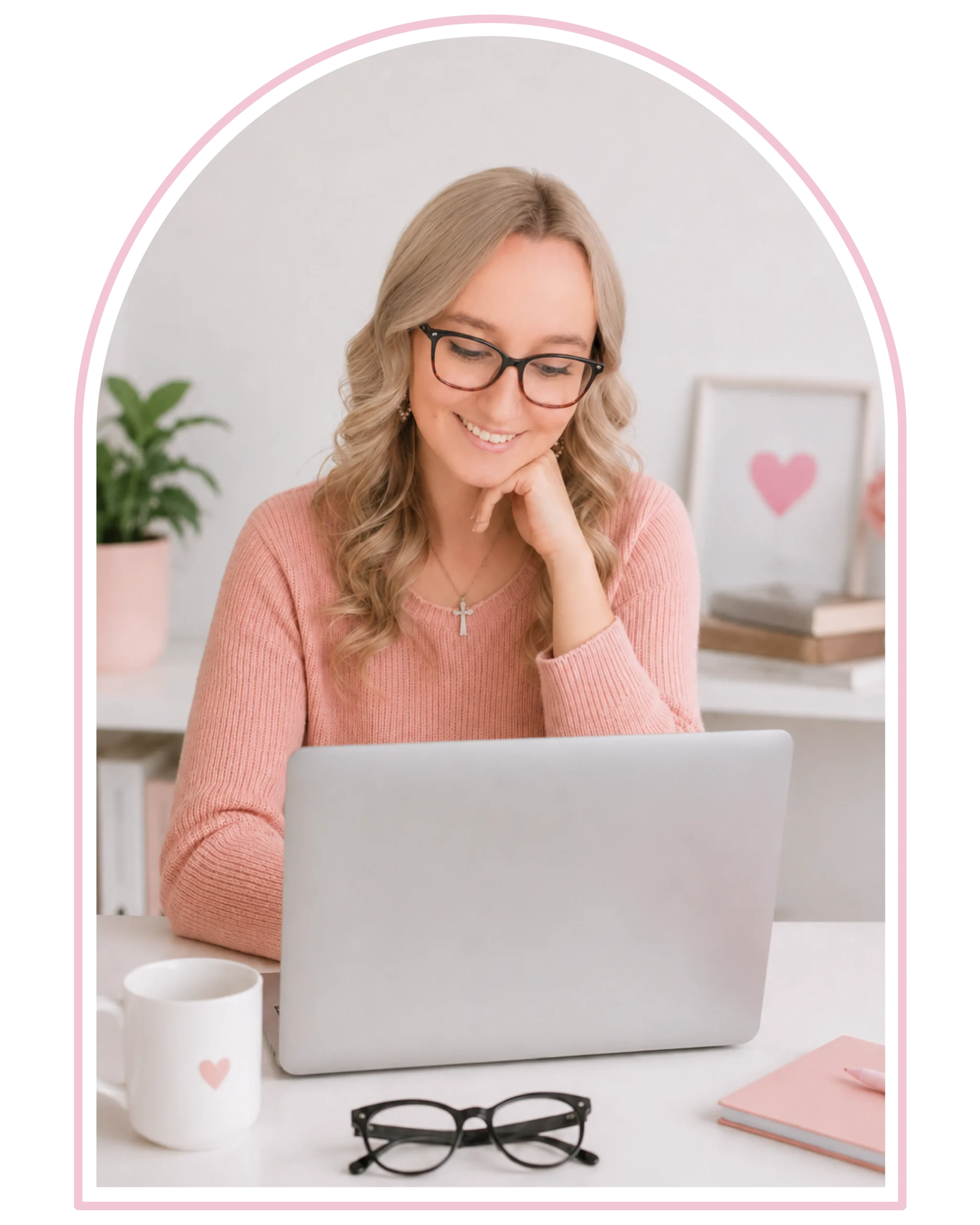Virtual assistant working on a laptop